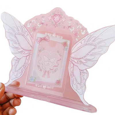 Ramă foto Formă creativă rotativă cu două fețe 3D Fluture Cartelă foto Suport pentru afișaj pentru cadru foto Decor pentru casa de birou