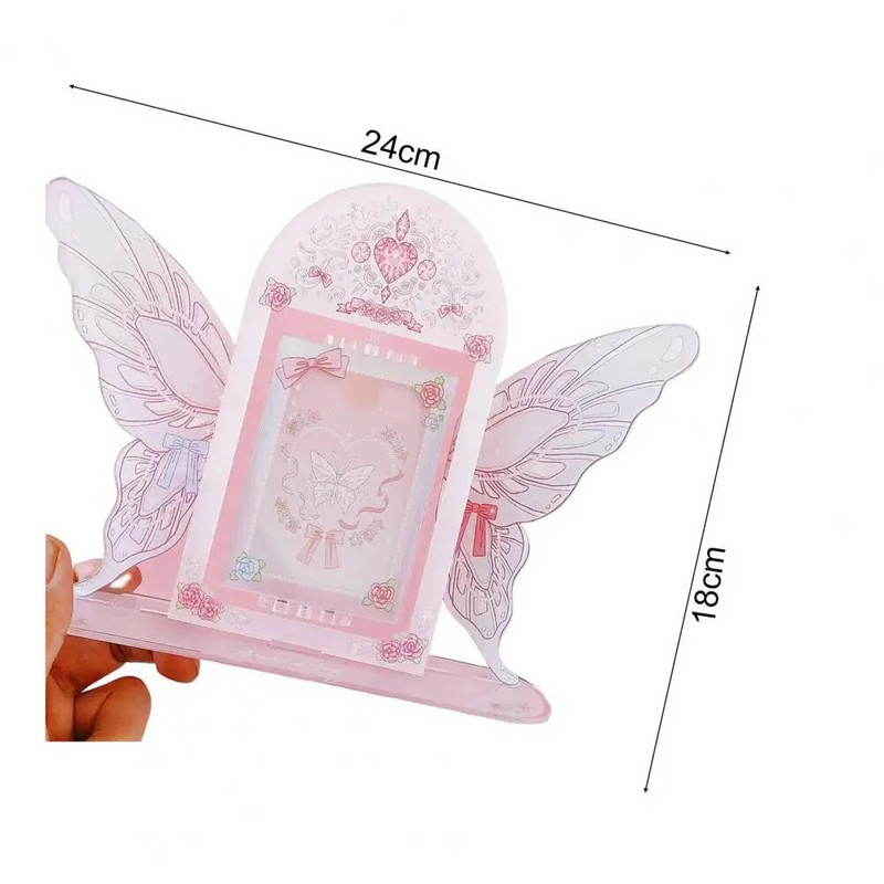 Nuotraukų rėmelis Kūrybinės formos pasukamas dvipusis 3D drugelio fotokortelė paveikslų rėmelio ekrano laikiklis darbastalio namų dekoravimas