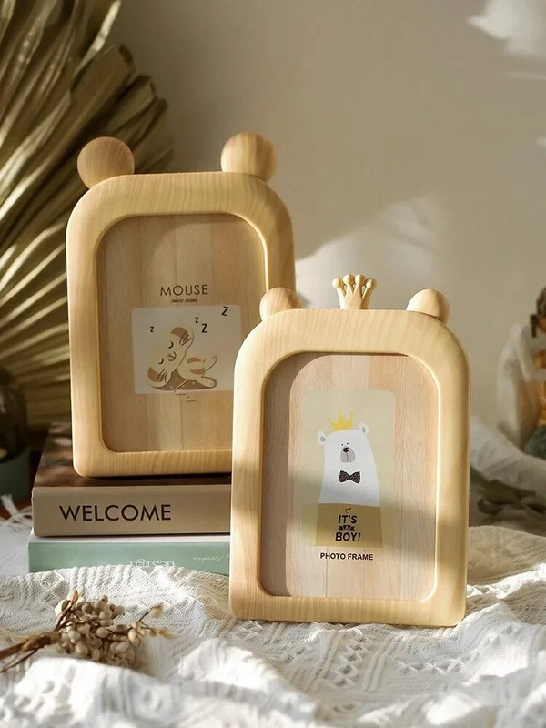 Okvir za fotografije 5x7 Okvir za fotografije za zidne i stolne zaslone Plasticwood Look Crtani kućni dekor