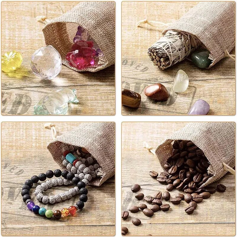 Vreće za darove od jute od 5/10 kom. Vreće od jute Vreće od jute Vreće za pohranu Vreće od vreće za vjenčanje Torbice za nakit za zabave