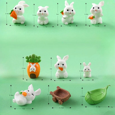 10 tk Mikromaastiku kaunistused lihavõttepühade jänes paradiis vaik loomad kujukesed multikad jänku aiandus miniatuurid kaunistus