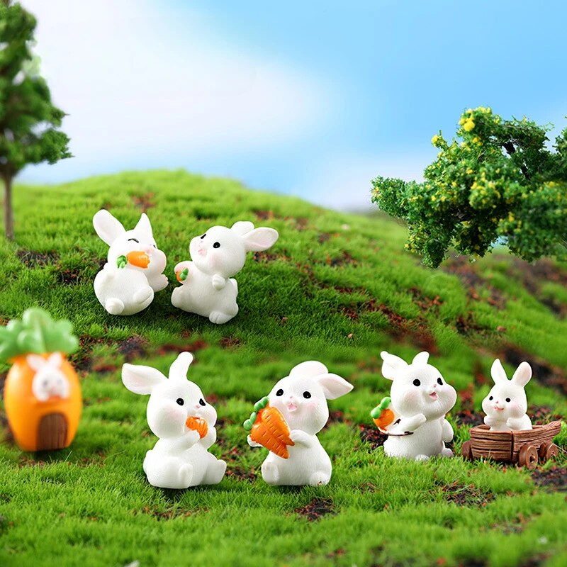 10 tk Mikromaastiku kaunistused lihavõttepühade jänes paradiis vaik loomad kujukesed multikad jänku aiandus miniatuurid kaunistus