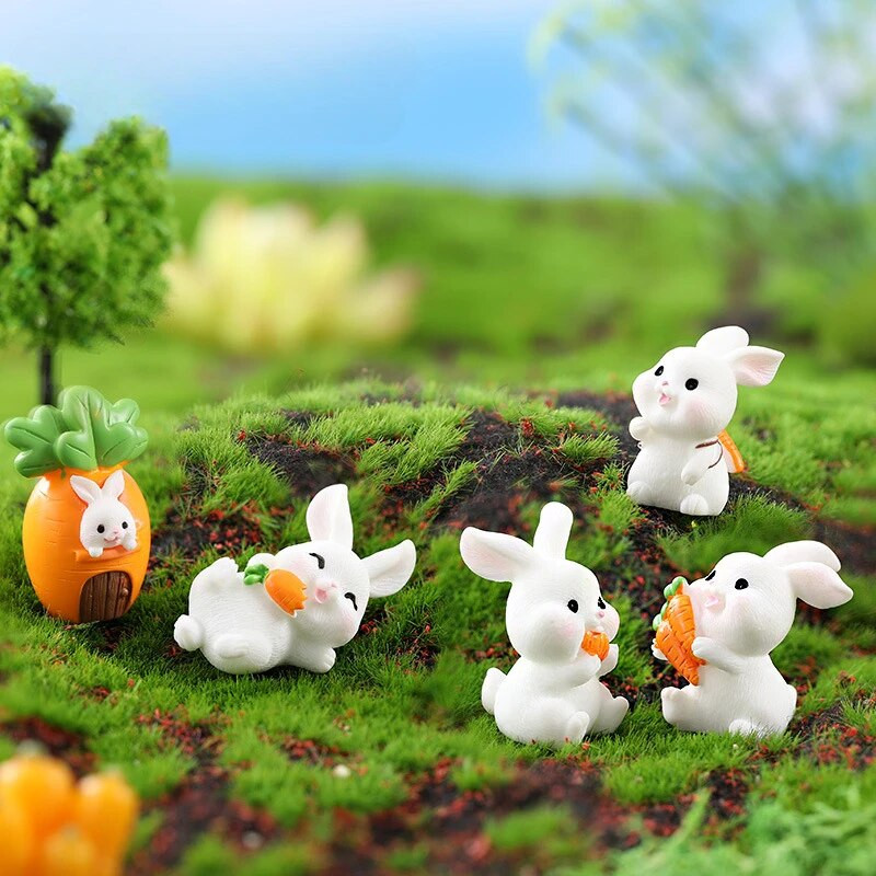 10 tk Mikromaastiku kaunistused lihavõttepühade jänes paradiis vaik loomad kujukesed multikad jänku aiandus miniatuurid kaunistus