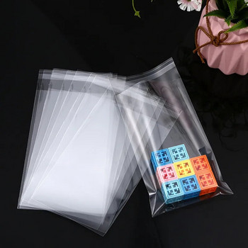 100 бр. Прозрачна самозалепваща се самозалепваща целофанова торбичка с множество размери Самозапечатващи се малки пластмасови торбички за опаковане на бонбони, затварящи се торбички