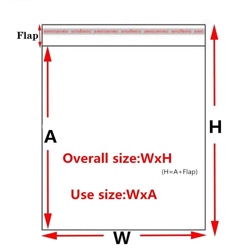 100 gab. Vairāku izmēru caurspīdīgs, pašlīmējošs čella celofāna maisiņš Pašnoblīvējošs mazs plastmasas maisiņš konfekšu iesaiņošanai atkārtoti noslēdzami maisiņi