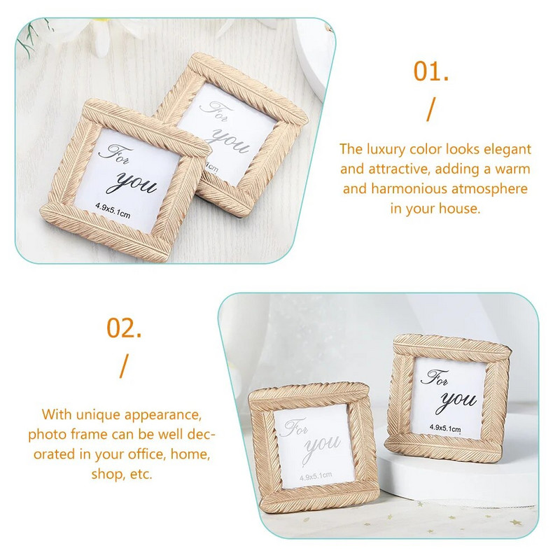 2 tk Pulmapildiraami kaust Väikesed raamid Kuldne Euroopa ja Ameerika minipilt