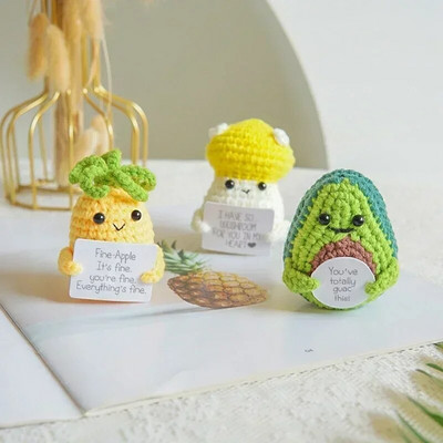 Positive Potato Crochet Kit Crochet Accessories Artificial Fruit Ornament Handmade Table Decor Positive Poo Funny Gifts for Kids