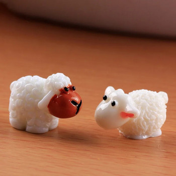 Mini Sheep Animals για διακόσμηση σπιτιού, Micro Fairy Garden Figurines, Miniatures, DIY αξεσουάρ, 10 τμχ ανά παρτίδα