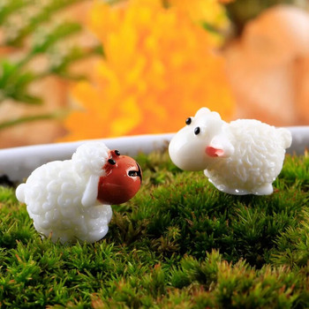 Mini Sheep Animals για διακόσμηση σπιτιού, Micro Fairy Garden Figurines, Miniatures, DIY αξεσουάρ, 10 τμχ ανά παρτίδα