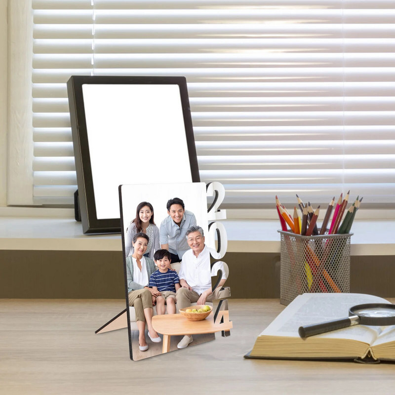 Sublimacijos ruošinių nuotraukų rėmeliai 2024 m. Naujųjų metų paveikslų rėmeliai 2024 baigimo paveikslų rėmeliai kieto kartono nuotraukų rėmeliai „Pasidaryk pats“ suasmenintas