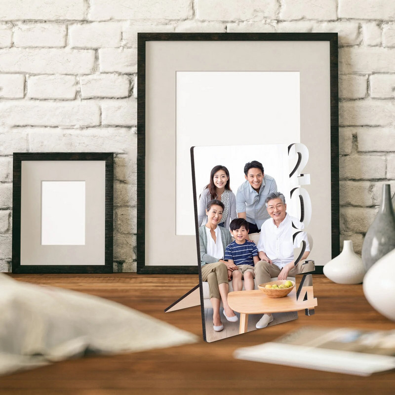 Sublimacijos ruošinių nuotraukų rėmeliai 2024 m. Naujųjų metų paveikslų rėmeliai 2024 baigimo paveikslų rėmeliai kieto kartono nuotraukų rėmeliai „Pasidaryk pats“ suasmenintas