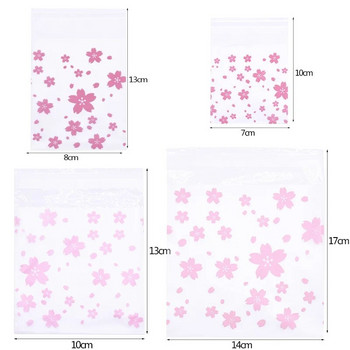 Прозрачни торбички за опаковане на бисквитки Sakura Candy Пластмасови самозалепващи се торбички за захарни сладки с фондан 7/8/10x14cm