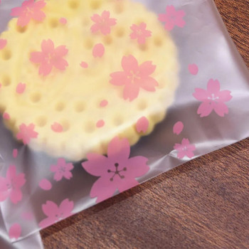 Прозрачни торбички за опаковане на бисквитки Sakura Candy Пластмасови самозалепващи се торбички за захарни сладки с фондан 7/8/10x14cm
