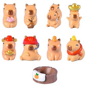 Ρητίνη Μινιατούρα Capybara Figurines Πολύχρωμα DIY Cartoon Capybara αξεσουάρ αγαλμάτων Στολίδι αυτοκινήτου Μίνι ειδώλιο ζώων