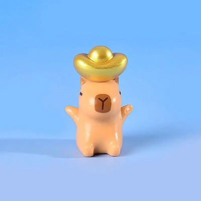Ρητίνη Μινιατούρα Capybara Figurines Πολύχρωμα DIY Cartoon Capybara αξεσουάρ αγαλμάτων Στολίδι αυτοκινήτου Μίνι ειδώλιο ζώων