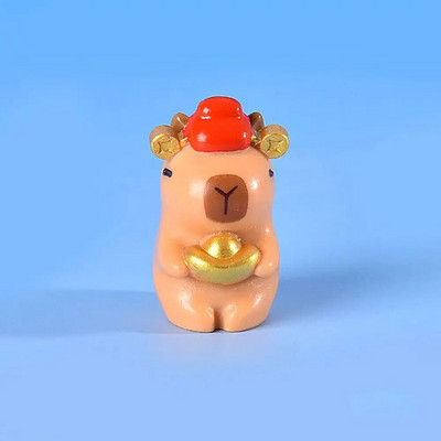Ρητίνη Μινιατούρα Capybara Figurines Πολύχρωμα DIY Cartoon Capybara αξεσουάρ αγαλμάτων Στολίδι αυτοκινήτου Μίνι ειδώλιο ζώων