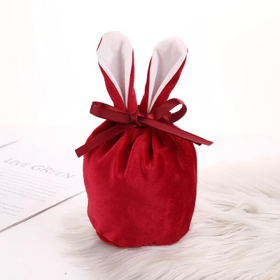 1db Ékszer húsvéti bársony tasakos táskák Luxus bársony ajándéktasakok gyöngysorral Karácsonyi Születésnapi Party Sütemények Cukorkatáskák