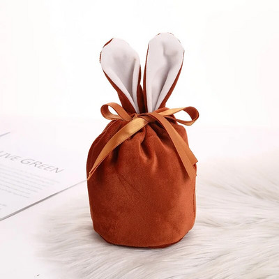 1db Ékszer húsvéti bársony tasakos táskák Luxus bársony ajándéktasakok gyöngysorral Karácsonyi Születésnapi Party Sütemények Cukorkatáskák