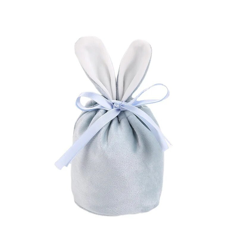 1db Ékszer húsvéti bársony tasakos táskák Luxus bársony ajándéktasakok gyöngysorral Karácsonyi Születésnapi Party Sütemények Cukorkatáskák