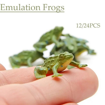 12/24PCS Artificial Imitation Animal Mini Frog Garden Ornaments Lifelike Fake Frogs Bonsai Home Decoration
