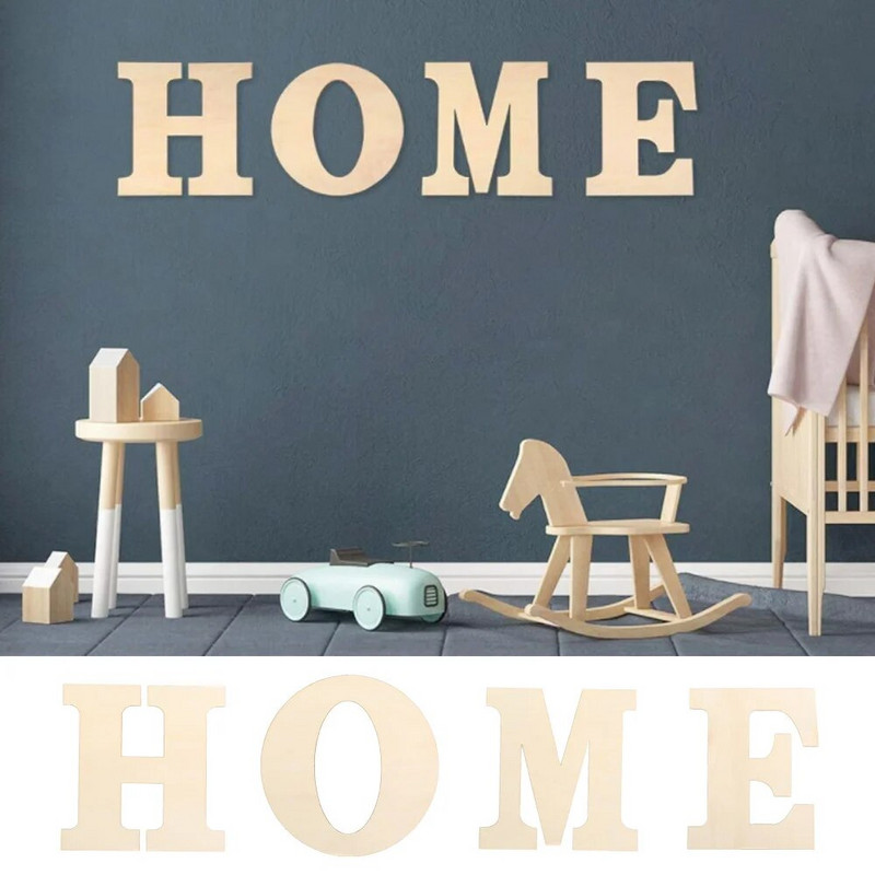 30 cm DIY tühi värvitav puidust käsitöö kodukaunistus peotarbed seinaukse kaunistused lõpetamata tähestik puidust tähed