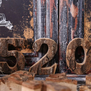 Ξύλινα γράμματα Διακόσμηση σπιτιού Αλφάβητος Αριθμός DIY Διακόσμηση για πάρτι στο σπίτι στο μπαρ Vintage Φυσικά αξεσουάρ για το σπίτι