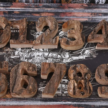 Ξύλινα γράμματα Διακόσμηση σπιτιού Αλφάβητος Αριθμός DIY Διακόσμηση για πάρτι στο σπίτι στο μπαρ Vintage Φυσικά αξεσουάρ για το σπίτι