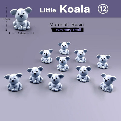 10 db Mókus Róka Nyúl Juh Kacsa Disznó Macska Ló Béka Teknős Kígyó Koala Figura Miniatűr Tündér Kertdísz Kiegészítők