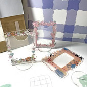 Prekrasan držač za fotokarticu, šarmantni okvir za fotografije, valoviti rub, ukrasni mali stalak za kartice, zvijezda od 3 inča