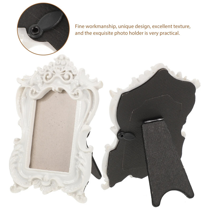 Okvir za fotografije Držač slika Okviri Vintage Zaslon Stol Zlatni Stol Rustikalno vjenčanje Dekorativni Memorijalni Barokno Ukrašeni