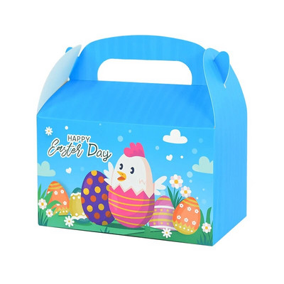 Cutie de 5 bucăți cu iepuri drăguți, prăjituri, bomboane, cutie de cadou portabilă, drăguță, cutie de ambalare de Paște, iepure de desene animate, decorare pentru petrecerea de Paște 2024, cadouri pentru copii