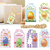 60 τμχ Χαρτί Ετικέτες Kraft Happy Easter Πασχαλινό πάρτι Διακόσμηση Κινούμενα σχέδια Κουνέλι Πασχαλινά αυγά Δώρο Κρεμάστε Ετικέτες Παιδικά Δώρο Συσκευασία Διακόσμηση