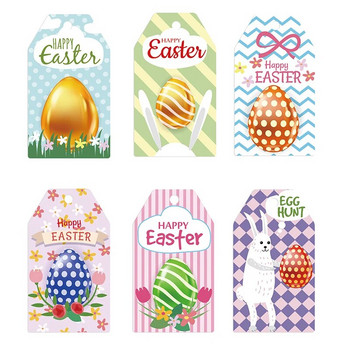 60 τμχ Χαρτί Ετικέτες Kraft Happy Easter Πασχαλινό πάρτι Διακόσμηση Κινούμενα σχέδια Κουνέλι Πασχαλινά αυγά Δώρο Κρεμάστε Ετικέτες Παιδικά Δώρο Συσκευασία Διακόσμηση