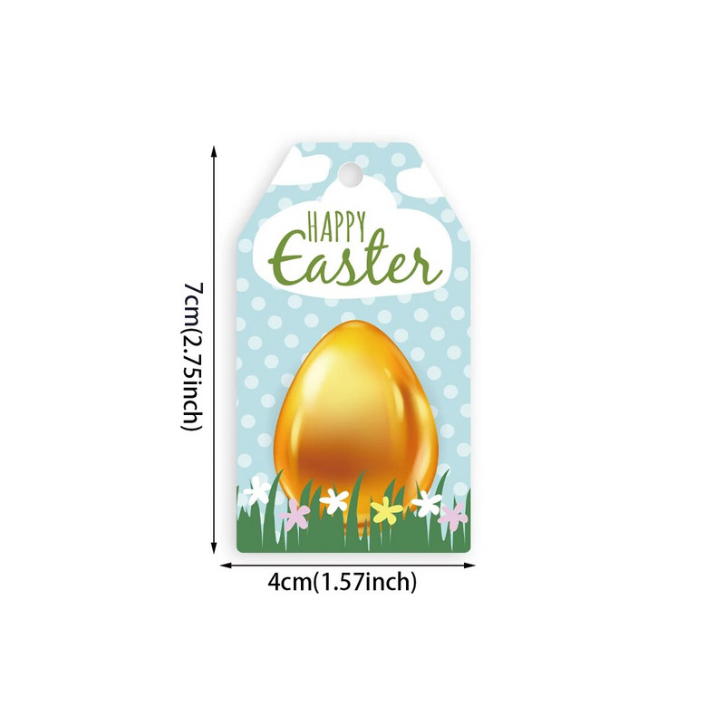 60 vnt. Linksmų Velykų Kraftpopieriaus etiketės Velykų vakarėlio dekoravimas Animacinis filmas Triušis Velykų kiaušiniai Dovanų Pakabinimo Etiketės Vaikams Dovanų Pakavimo Dekoras