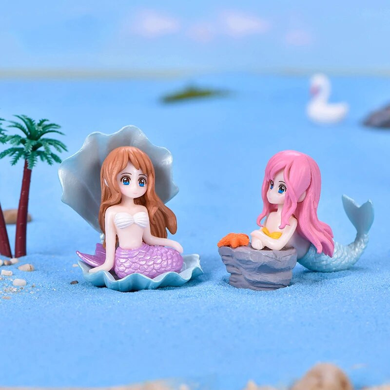 4 Stilių namų dekoras Undinėlės dervos figūrėlės torto viršaus papuošimai Statula Decoración Hogar Estetinės figūros Decoracao Para Sala