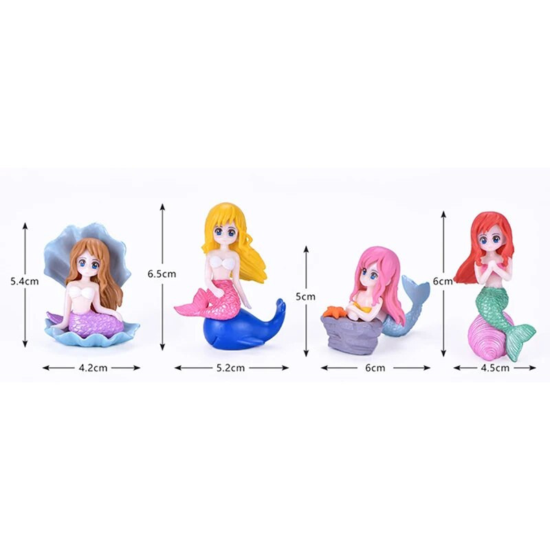 4 Stilių namų dekoras Undinėlės dervos figūrėlės torto viršaus papuošimai Statula Decoración Hogar Estetinės figūros Decoracao Para Sala