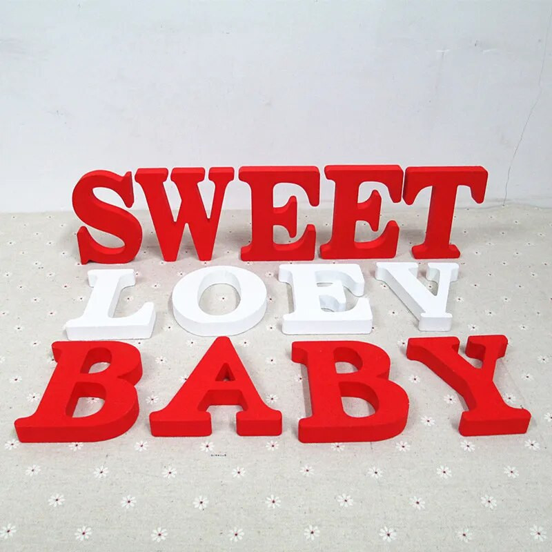 10CM bijelo drveno slovo engleske abecede DIY personalizirano ime Dizajn Umjetnički obrt Samostojeće Srce Party Wedding Home Decor