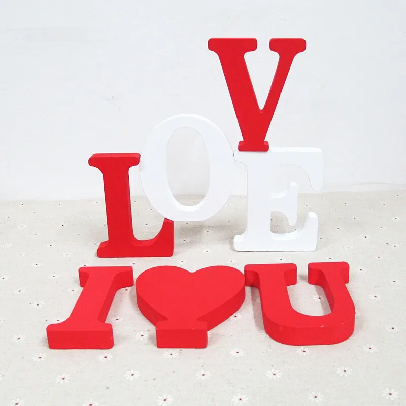 10CM bijelo drveno slovo engleske abecede DIY personalizirano ime Dizajn Umjetnički obrt Samostojeće Srce Party Wedding Home Decor