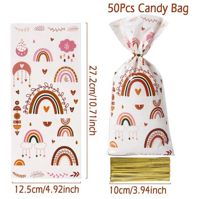 Bohemian Rainbow Goody Bag Kommikotid Sünnipäevapeo Sisustus Lapsed Täiskasvanud Pulmad Õues toimuvad sünnipäevatarbed Baby Shower Decor