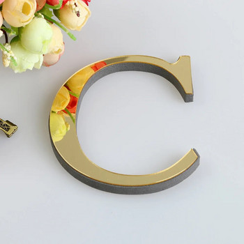 Ακρυλικά γράμματα Ακρυλικός καθρέφτης Αυτοκόλλητο τοίχου 3D DIY χρυσό ορθογραφικό αλφάβητο αφίσα τοιχογραφία Φεστιβάλ πάρτι Διακοσμήσεις τοίχου γάμου