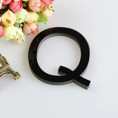 3D angol betűs tükör falmatrica fekete akril ábécé barkács művészet falfestmény plakáttartozékok otthoni esküvői faldíszekhez