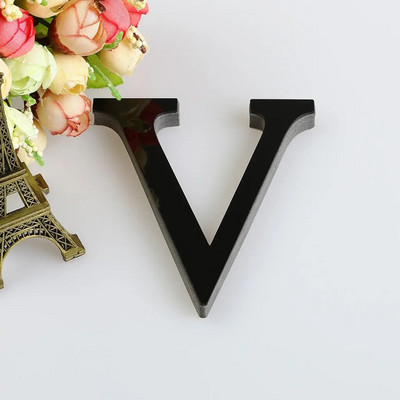 3D angol betűs tükör falmatrica fekete akril ábécé barkács művészet falfestmény plakáttartozékok otthoni esküvői faldíszekhez