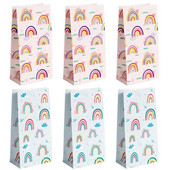 6/12Pcs Rainbow papirnate poklon vrećice DIY Baking Candy Cookies Vrećica za pakiranje Stand Up Favor Torbe Svadbena zabava Rođendanske potrepštine