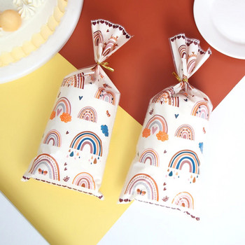 Boho Rainbow Plastic Goodie Bags Jungle Dinosaur Mermaid Tail Candy Торба за подарък Рожден ден Сватба Baby Shower Party Decor