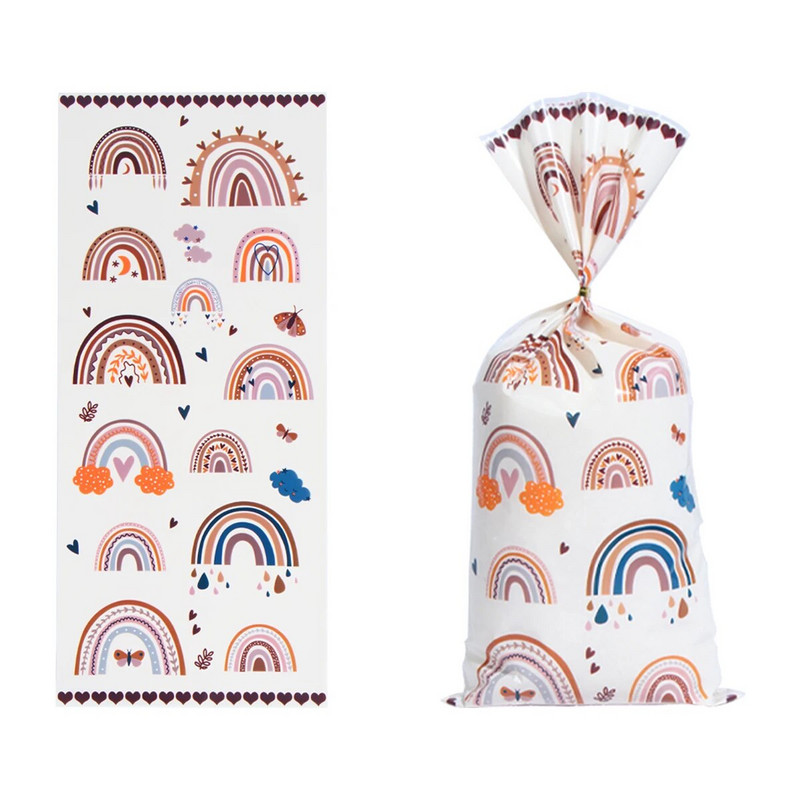 Boho Rainbow Plastične vrećice za darove Jungle Dinosaur Rep sirena Poklon vrećica za slatkiše Rođendansko vjenčanje Baby Shower Party Dekoracija