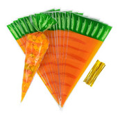 20/40 buc. Saci de bomboane de iepure de Paște morcov, pungi de prăjituri de iepuraș, pungi de cadouri din plastic transparent pentru decorarea petrecerii de aniversare a copiilor