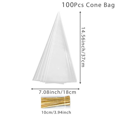 Läbipaistvad kandilised kommikotid Plastist tsellofaanist pakend kommibatoon Pulma sünnipäevapeo kaunistus Kingitused Lastele