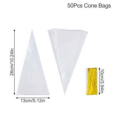 Läbipaistvad kandilised kommikotid Plastist tsellofaanist pakend kommibatoon Pulma sünnipäevapeo kaunistus Kingitused Lastele