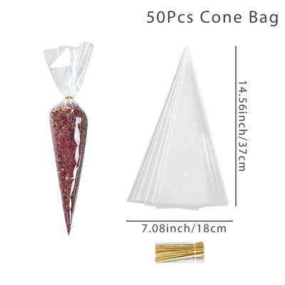 Läbipaistvad kandilised kommikotid Plastist tsellofaanist pakend kommibatoon Pulma sünnipäevapeo kaunistus Kingitused Lastele