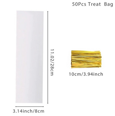 Läbipaistvad kandilised kommikotid Plastist tsellofaanist pakend kommibatoon Pulma sünnipäevapeo kaunistus Kingitused Lastele